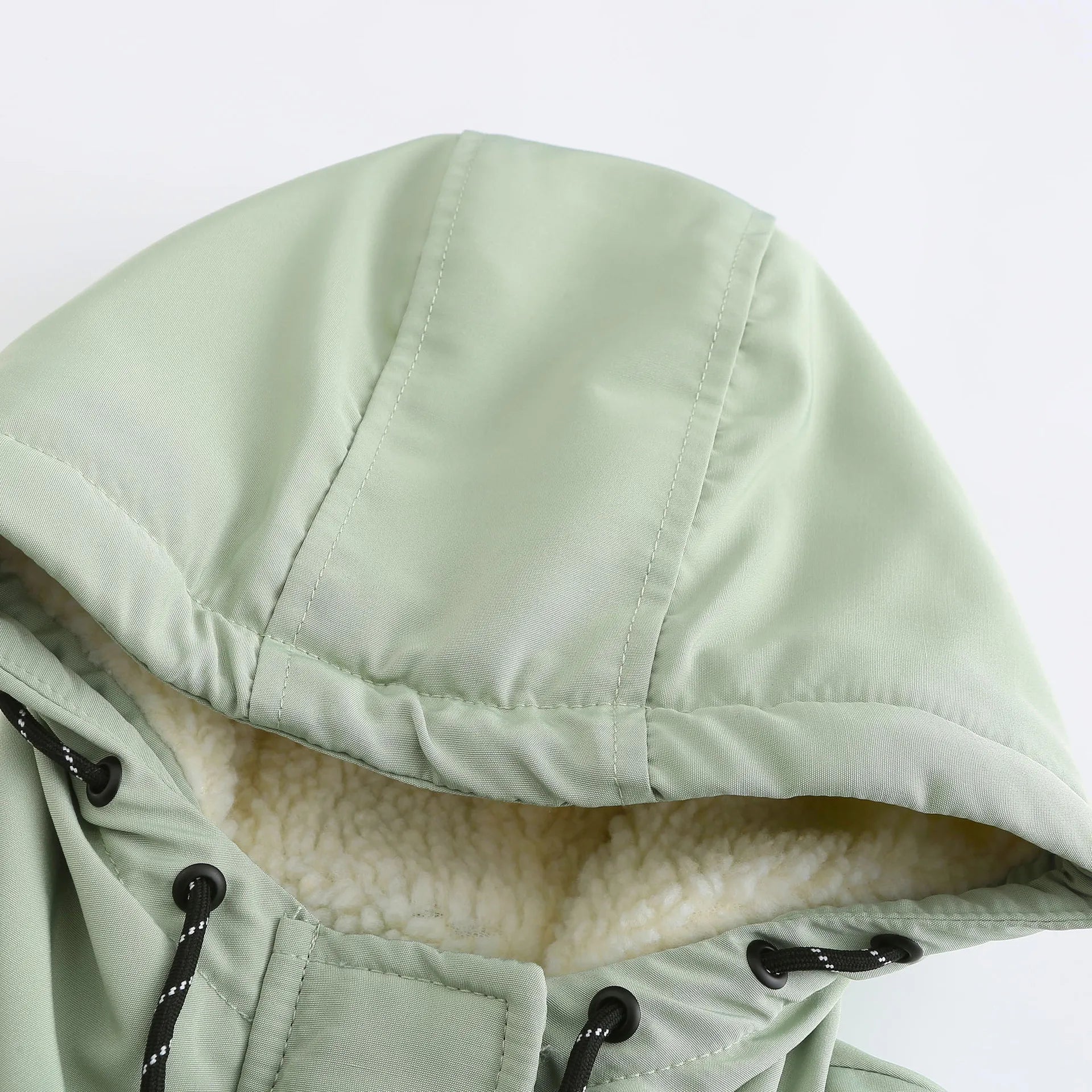KIDCRKJ Lamb Wool Lined Hooded Winter Parka