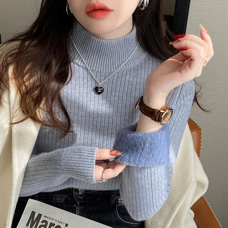 AOSSVIAO Extra-Heavy Slim Fit Turtleneck Sweater