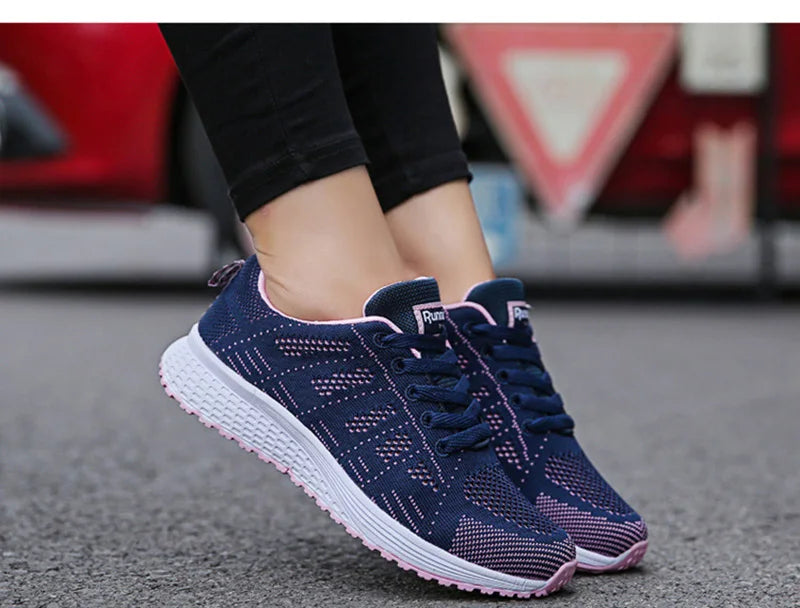 Women Casual Shoes Fashion Breathable Walking Mesh Flat Shoes Sneakers Women 2026 Gym Vulcanized Shoes White Female Footwear