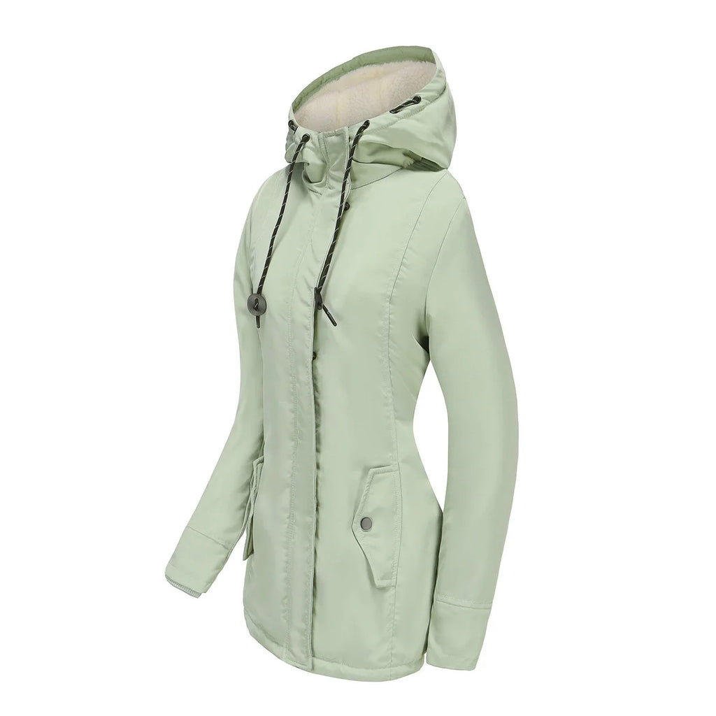 KIDCRKJ Lamb Wool Lined Hooded Winter Parka