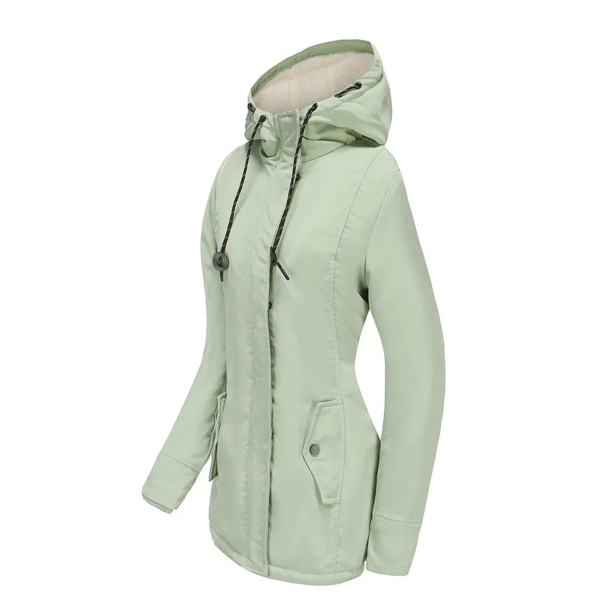 KIDCRKJ Lamb Wool Lined Hooded Winter Parka