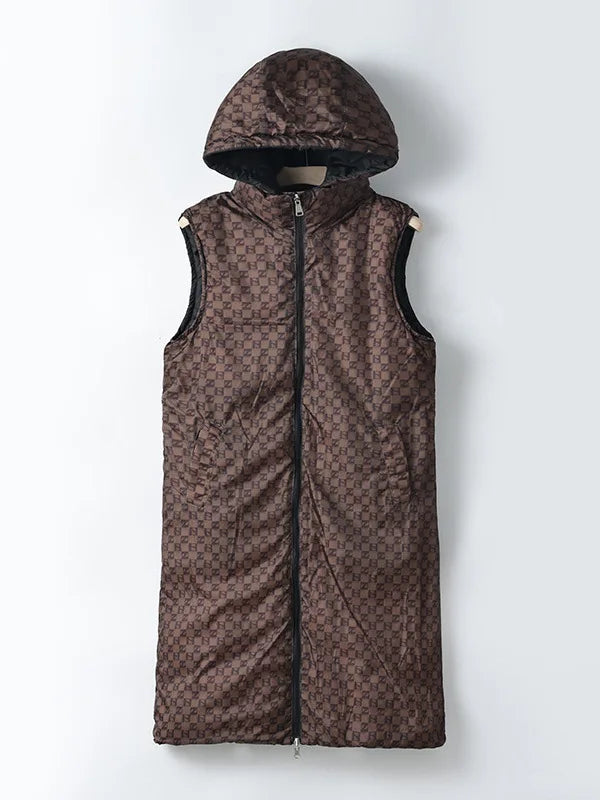 KIDCRKJ Reversible Hooded Quilted Winter Vest Jacket for Women