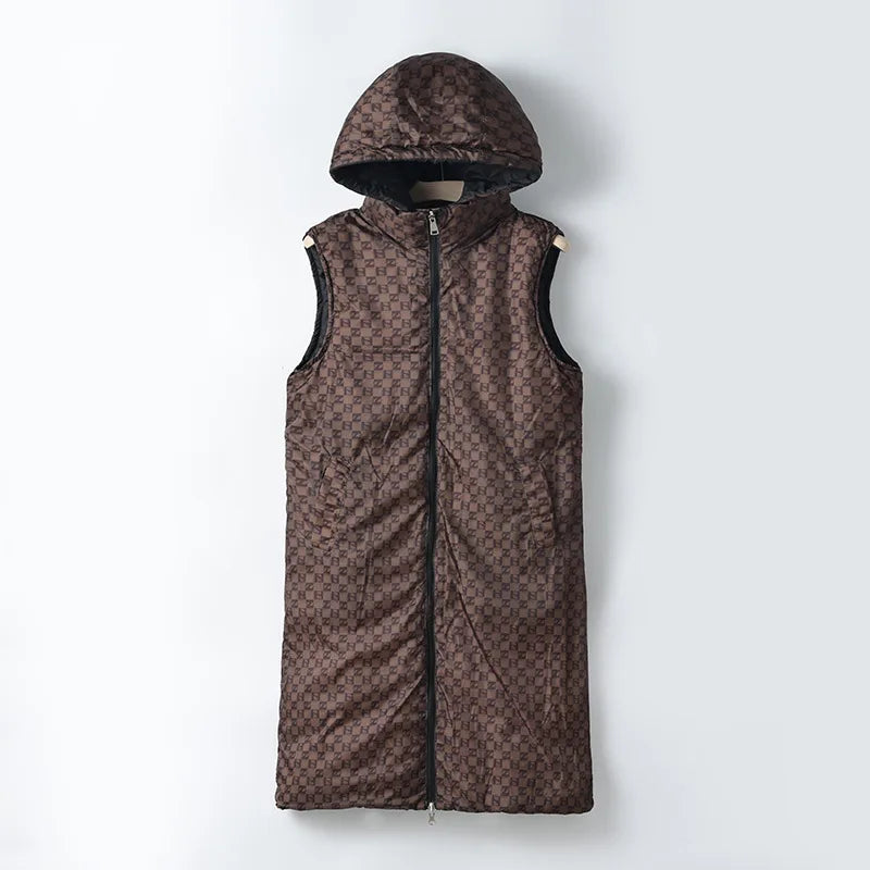 KIDCRKJ Reversible Hooded Quilted Winter Vest Jacket for Women