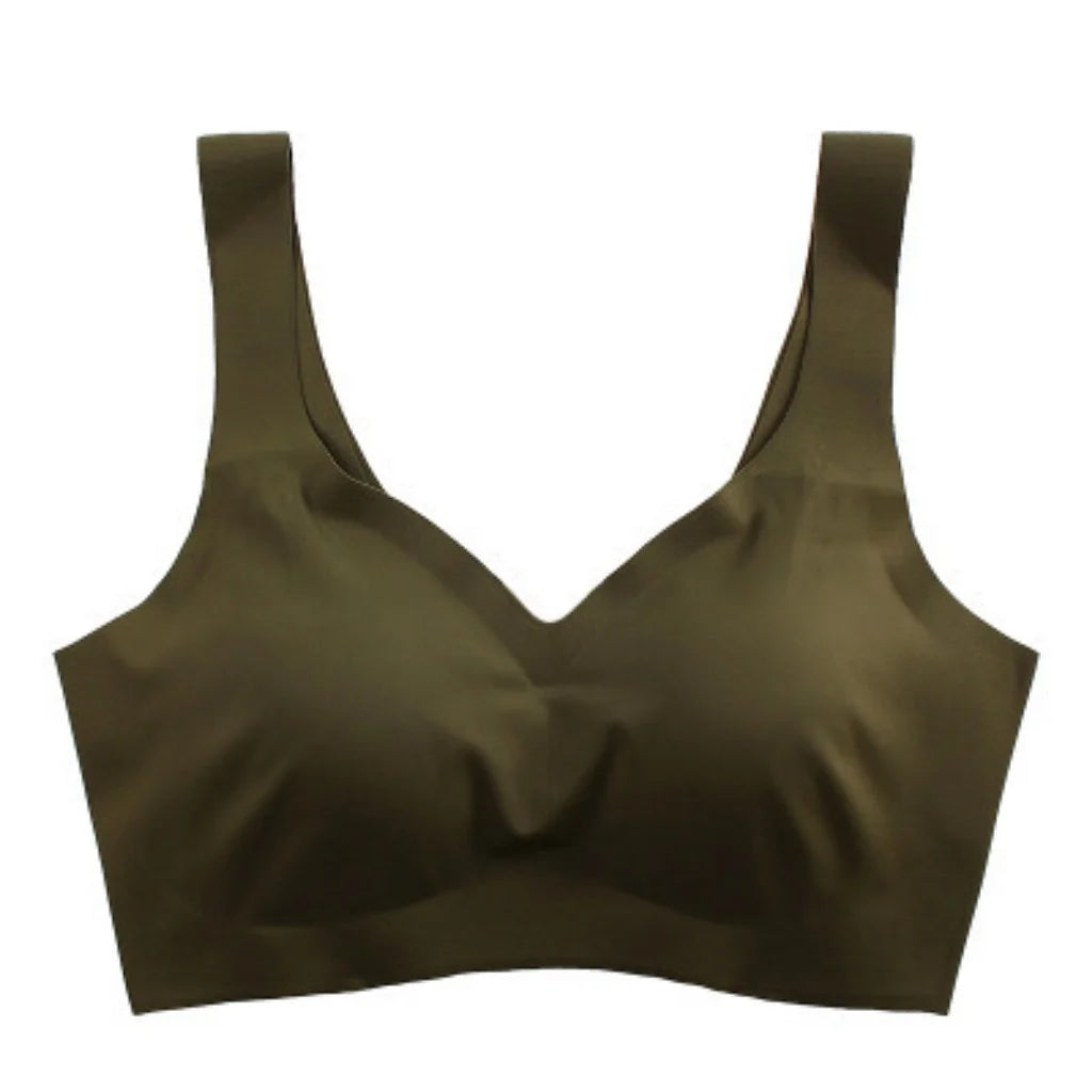 ZXYOUPING Women Wireless Bra Plus Size Seamless Bra Ice Silk Underwear M-XXL