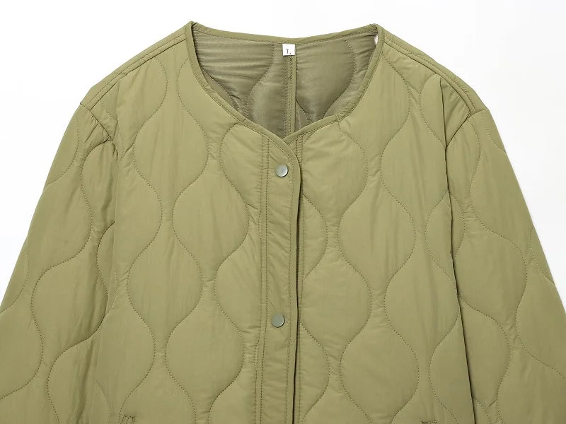 MUJER Vintage Quilted Padded Jacket for Women