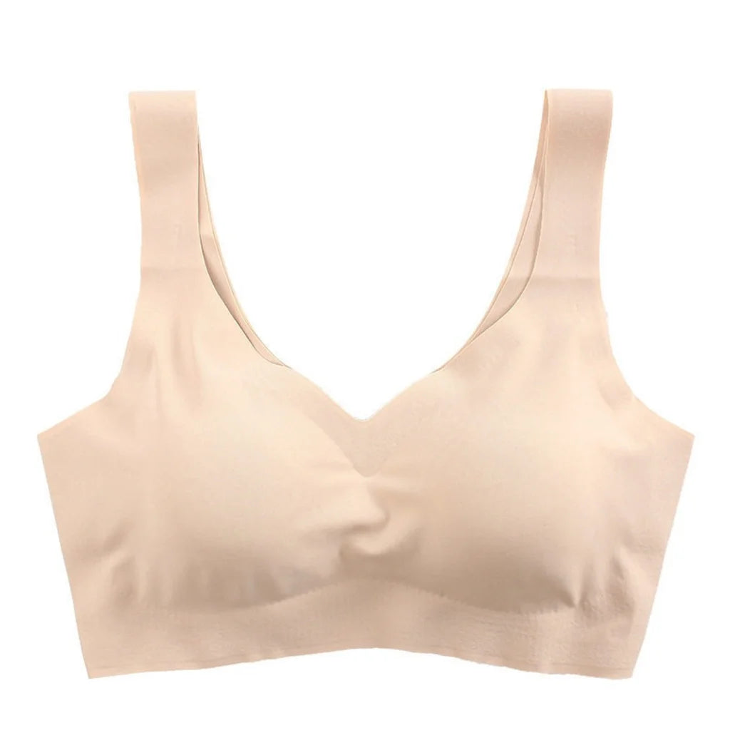 ZXYOUPING Women Wireless Bra Plus Size Seamless Bra Ice Silk Underwear M-XXL