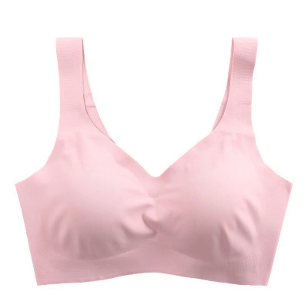ZXYOUPING Women Wireless Bra Plus Size Seamless Bra Ice Silk Underwear M-XXL