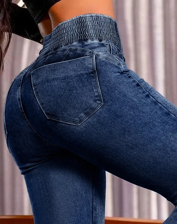 Women’s Skinny Ankle-Length Jeans – High Stretch Low Rise Denim Pants for Summer