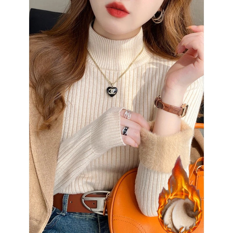 AOSSVIAO Extra-Heavy Slim Fit Turtleneck Sweater