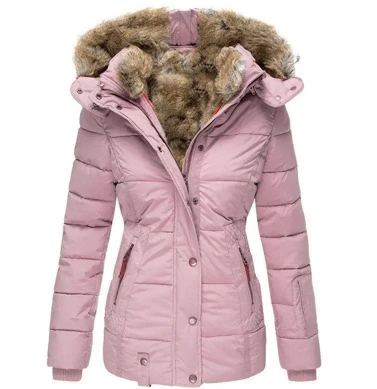 MandyLandy Cozy Fur Hooded Winter Jacket for Women