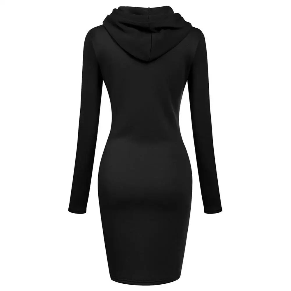 NoEnName Casual Hooded Knee-Length Dress