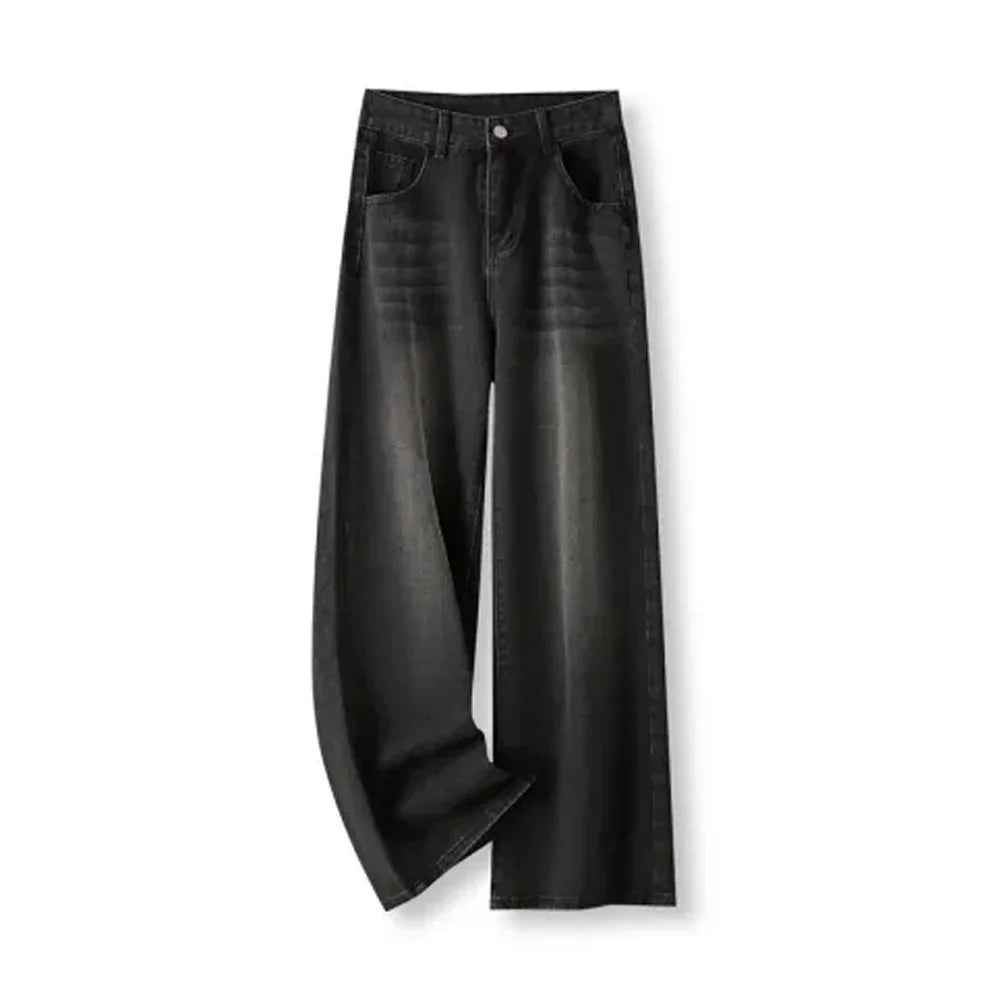 Women's High-Waist Wide Leg Jeans – Full-Length Casual Denim