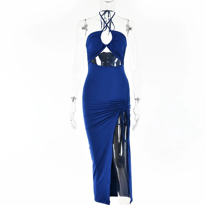 Backless Sexy Midi Nightclub Party Dress for Women