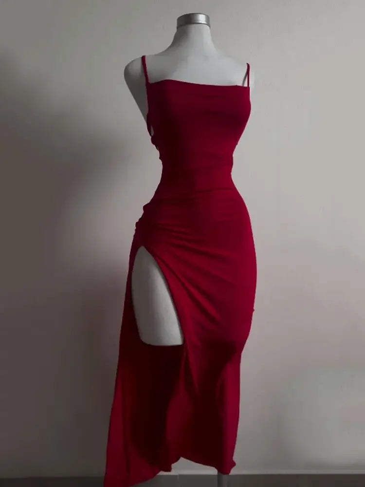 – Slim Streetwear Ankle-Length Dress