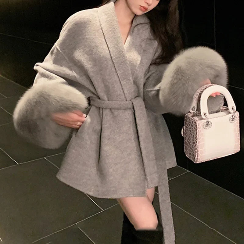 Loose Cardigan Wool Coat