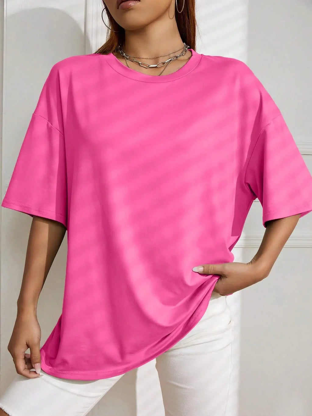 Teekossc Classic Letter Print Cotton T-Shirt for Women