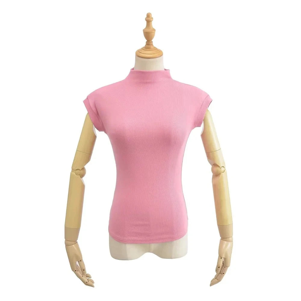 TODOBLACK Women's Sleeveless Turtleneck Slim Knit Top – Sexy Club & Summer Style