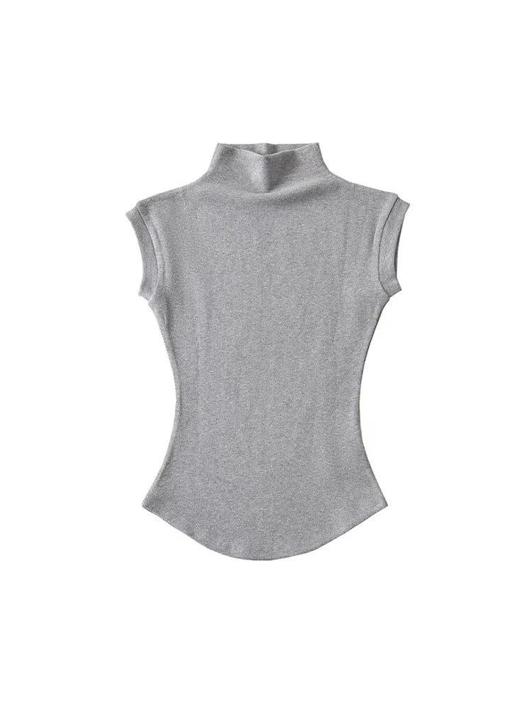 TODOBLACK Women's Sleeveless Turtleneck Slim Knit Top – Sexy Club & Summer Style