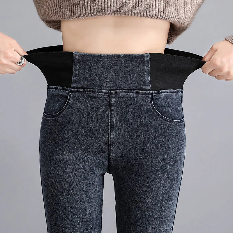 Women’s High-Waist Skinny Pencil Jeans – Stretch Slim Denim Pants