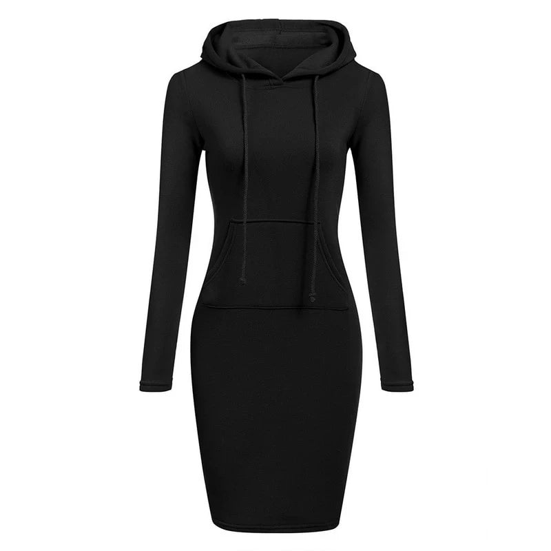NoEnName Casual Hooded Knee-Length Dress