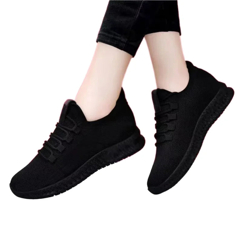Women's Breathable Non-slip Platform Fashion New Casual Shoes Korean Running Shoes Black Sneakers Shoes for Women 2026 Autumn