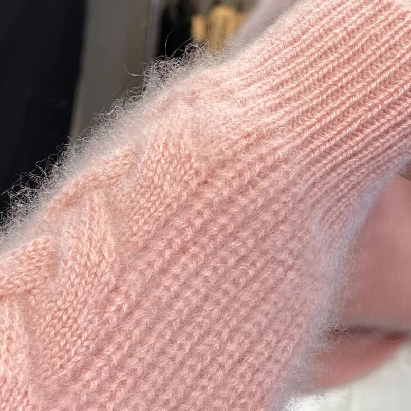 High Collar Cashmere Sweater – Luxury Loose Fit Knit Top