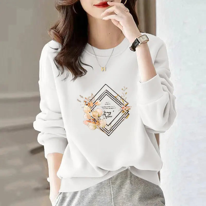 CutePatch Plush Cartoon O-Neck Sweatshirt for Women