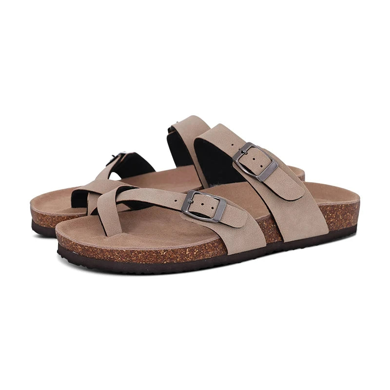 Crestar Women's Suede Clogs Leather Mules Cork Footbed Sandals Potato Shoes with Arch Support Fashion Leather Mules Shoes