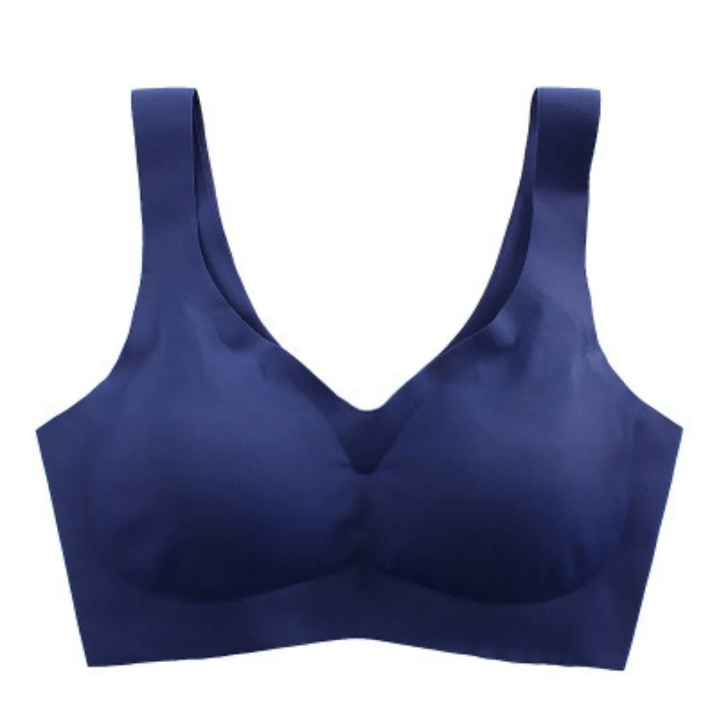 ZXYOUPING Women Wireless Bra Plus Size Seamless Bra Ice Silk Underwear M-XXL