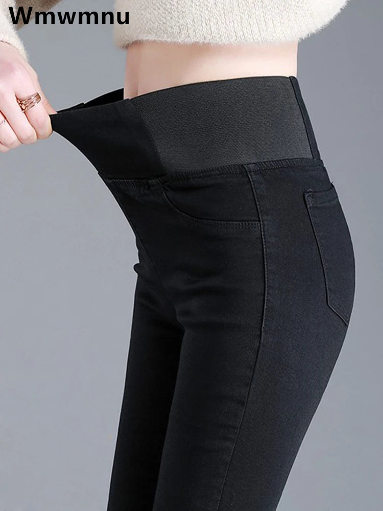 Women’s High-Waist Skinny Pencil Jeans – Stretch Slim Denim Pants
