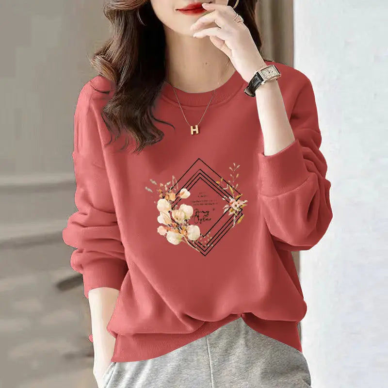 CutePatch Plush Cartoon O-Neck Sweatshirt for Women