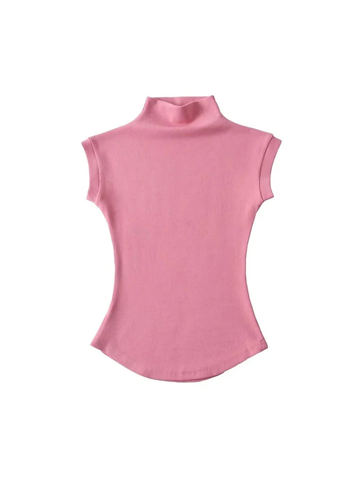 TODOBLACK Women's Sleeveless Turtleneck Slim Knit Top – Sexy Club & Summer Style