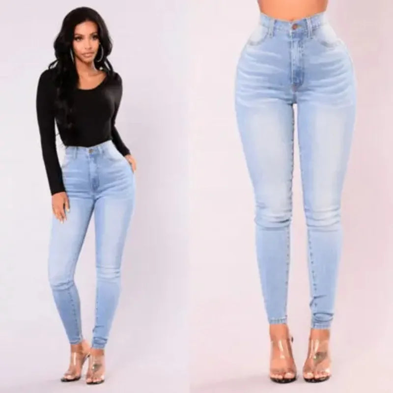 Women’s Ankle-Length Skinny Jeans – Mid Rise Stretch Casual Denim Pants