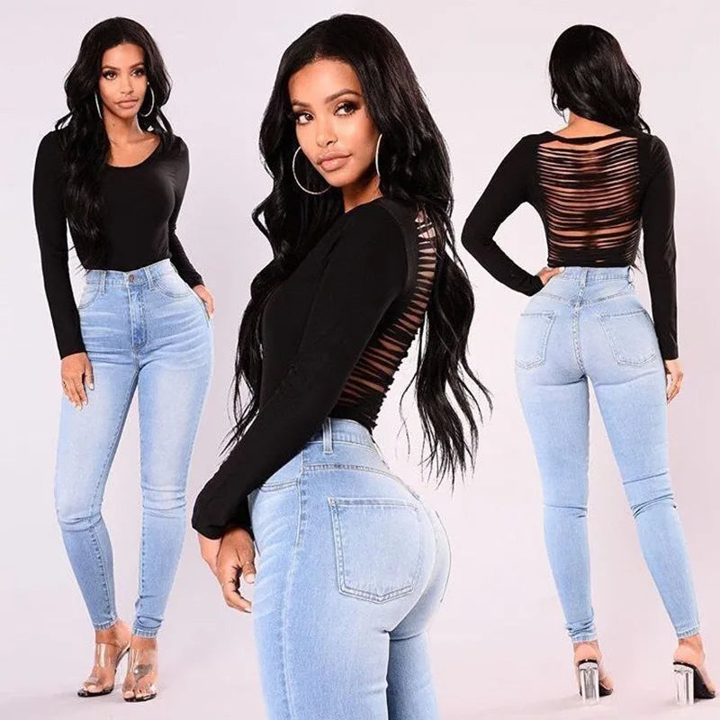 Women’s Ankle-Length Skinny Jeans – Mid Rise Stretch Casual Denim Pants