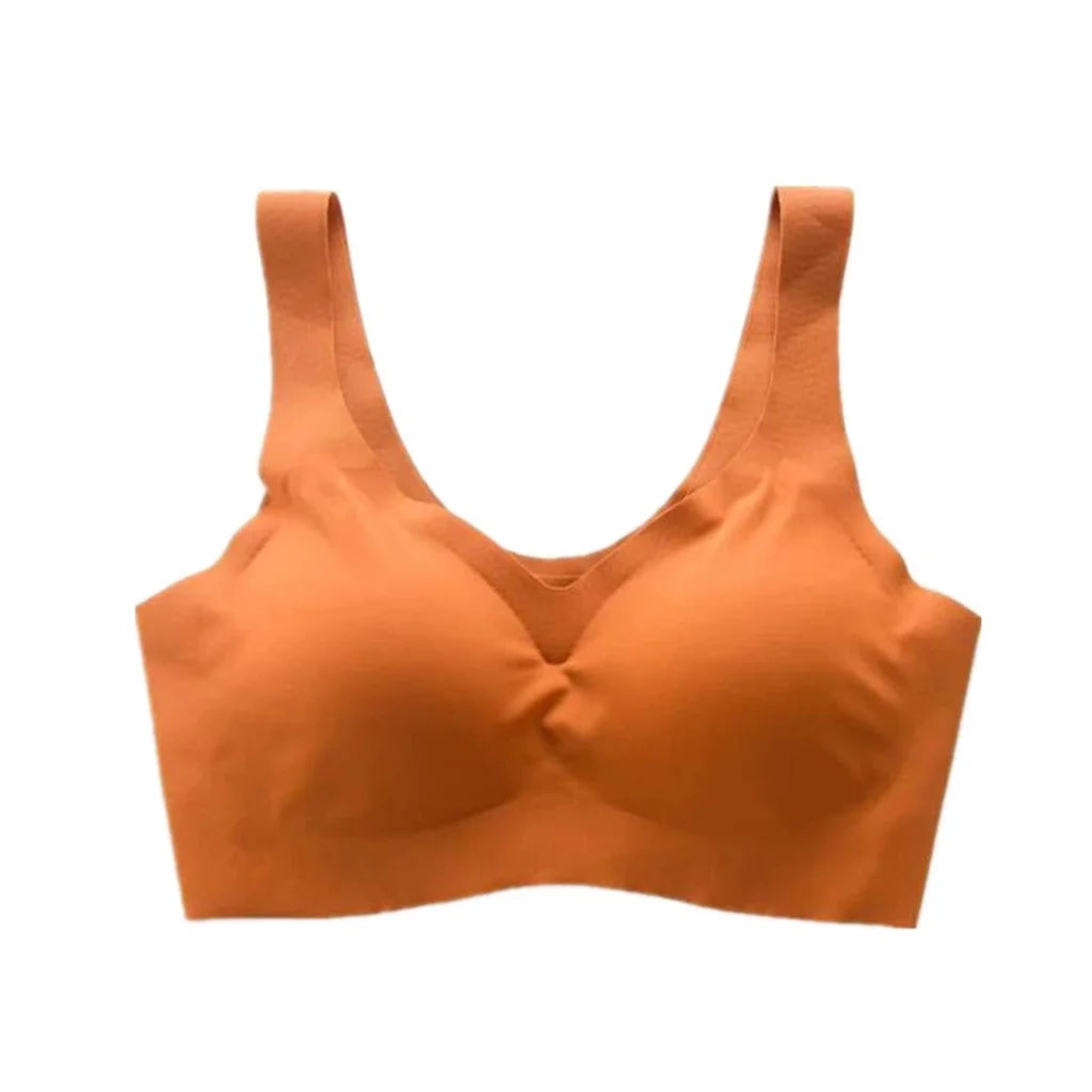 ZXYOUPING Women Wireless Bra Plus Size Seamless Bra Ice Silk Underwear M-XXL