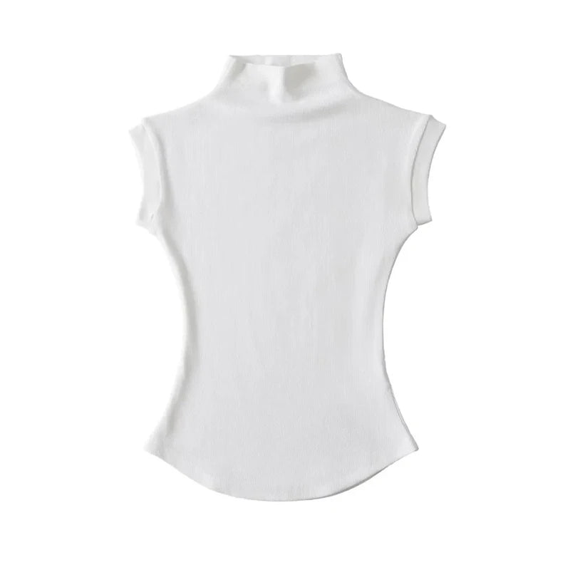 TODOBLACK Women's Sleeveless Turtleneck Slim Knit Top – Sexy Club & Summer Style