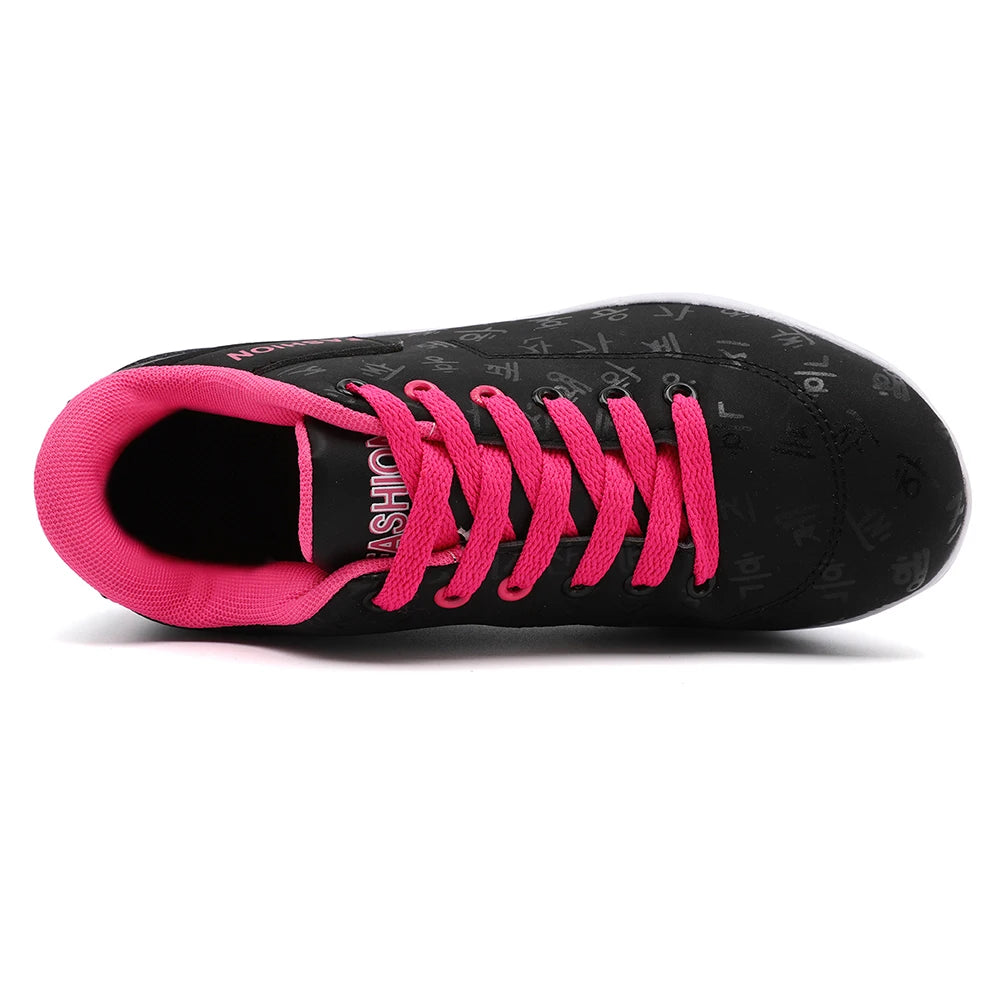 Ladies Casual Sports Shoes Breathable Comfortable Wedge Heel Thick Sole Sneakers Lace-up shoes