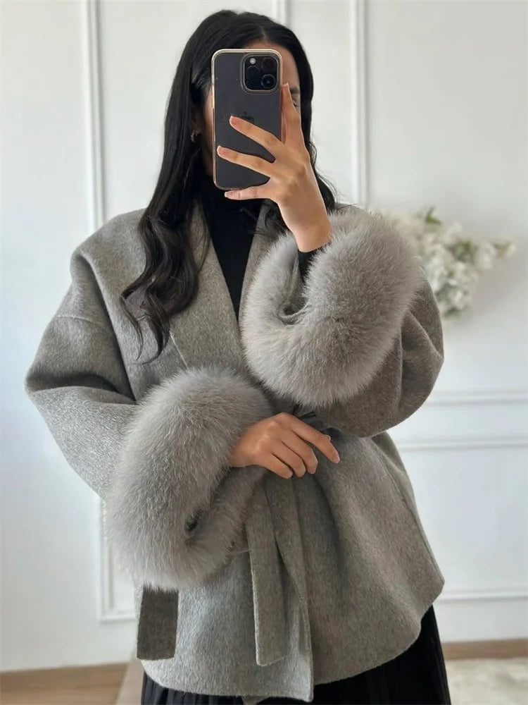 Loose Cardigan Wool Coat