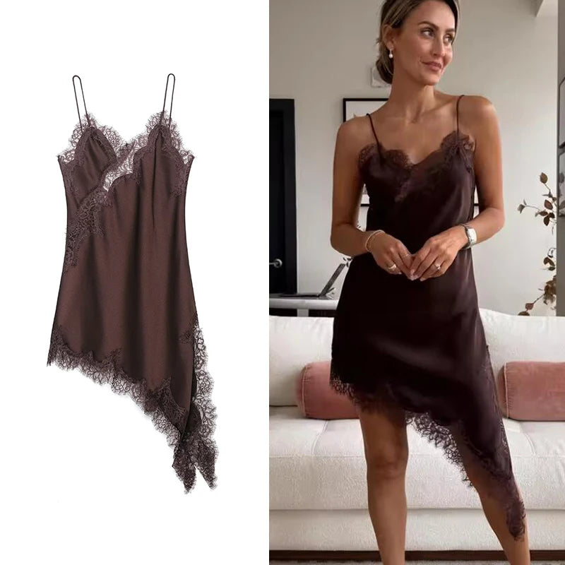 TF·MLN Asymmetrical Mini Spaghetti Strap Dress
