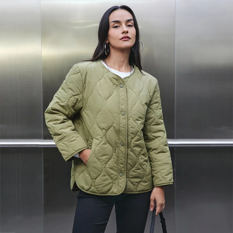 MUJER Vintage Quilted Padded Jacket for Women