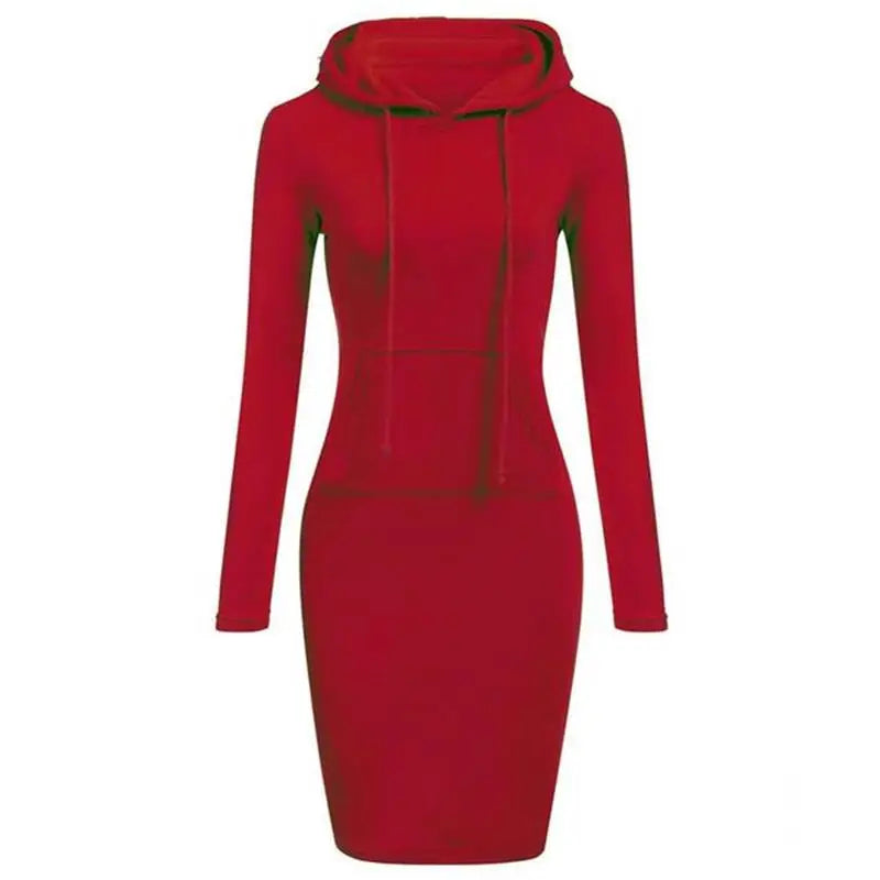 NoEnName Casual Hooded Knee-Length Dress