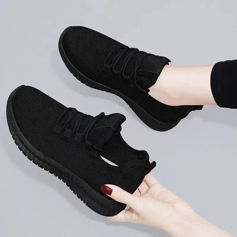 Women's Breathable Non-slip Platform Fashion New Casual Shoes Korean Running Shoes Black Sneakers Shoes for Women 2026 Autumn