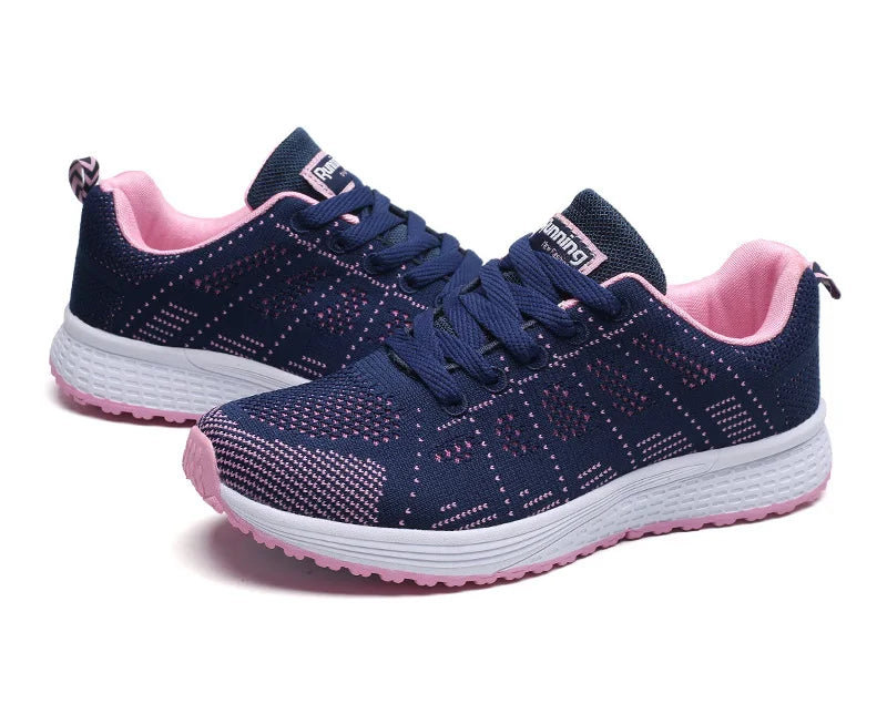 Women Casual Shoes Fashion Breathable Walking Mesh Flat Shoes Sneakers Women 2026 Gym Vulcanized Shoes White Female Footwear