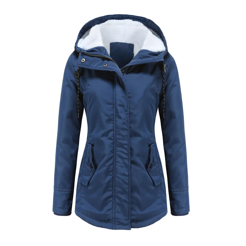KIDCRKJ Lamb Wool Lined Hooded Winter Parka