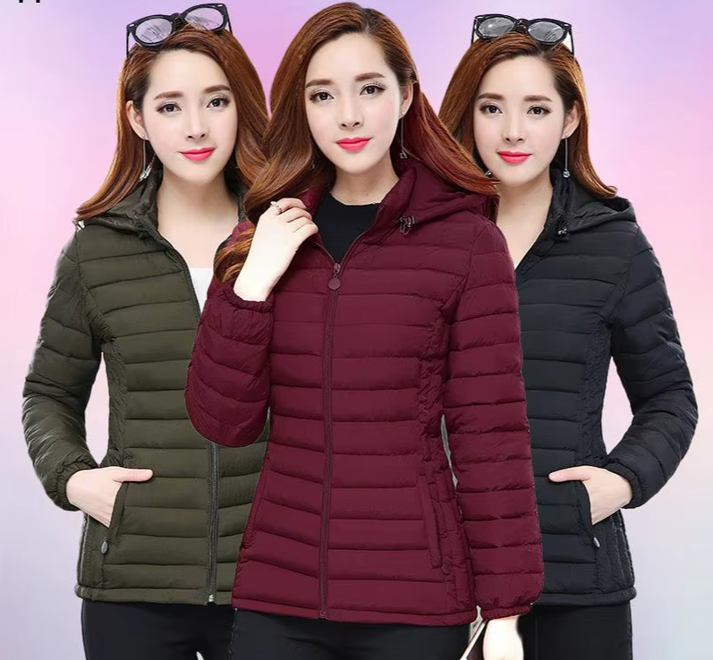 GDUWNFR Elegant Slim Hooded Winter Parka for Women